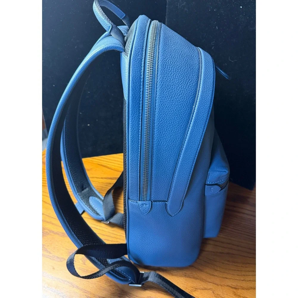 Coach Charter Backpack Blue Pebbled Leather Men's Bag C2286